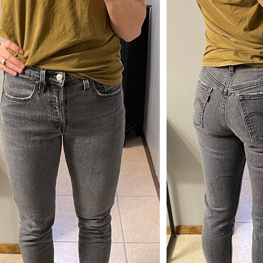 Levi’s 501 raw hem gray skinny jeans - Picture 11 of 12